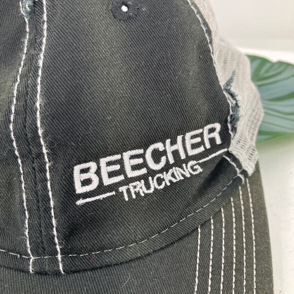 Sportsman Beecher Trucking Black Gray Adjustable Baseball Trucker Dad Hat Cap - Picture 9 of 10